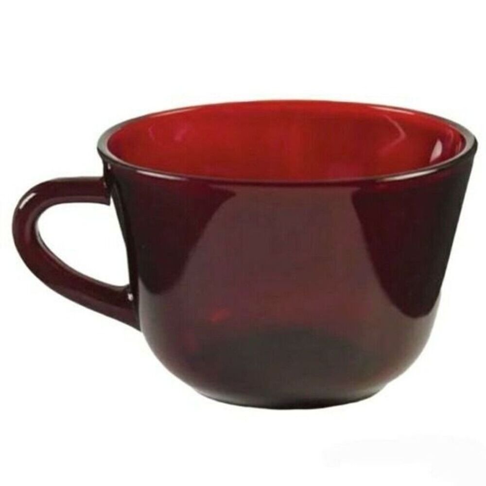 CoffeeAnchor Hocking Vintage Royal Ruby Red Glass Coffee Tea Punch Cup Mug